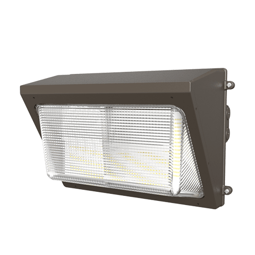 Architectural Half Cut-Off Wall Pack Luminaire with Wattage, CCT, and Beam Angle Selector