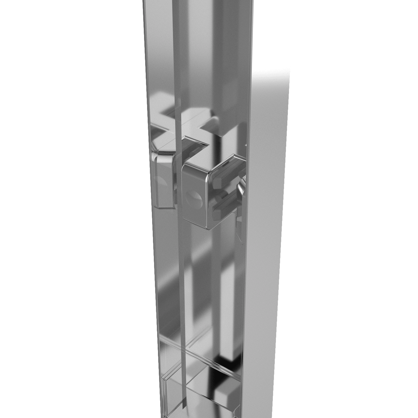 60-inch shower enclosure, double sliding doors, 1/4-inch (6mm) tempered safety glass.
