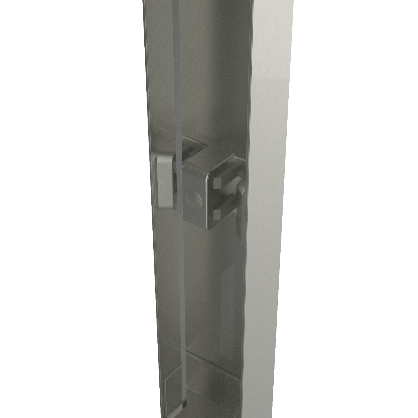 60-inch shower enclosure, double sliding doors, 1/4-inch (6mm) tempered safety glass.