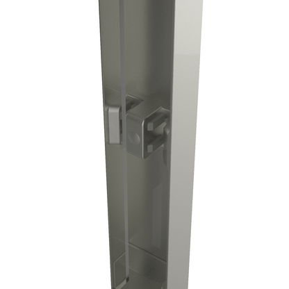 60-inch shower enclosure, double sliding doors, 1/4-inch (6mm) tempered safety glass.
