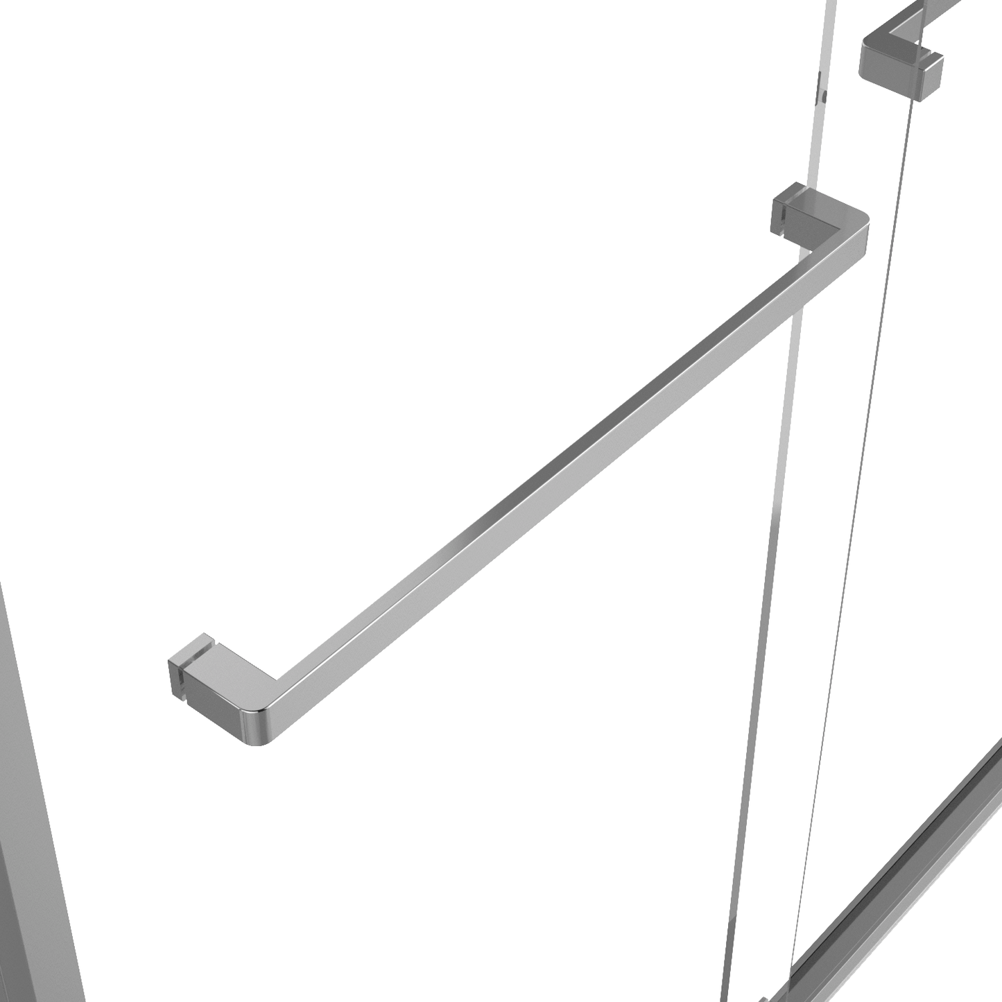 60-inch shower enclosure, double sliding doors, 1/4-inch (6mm) tempered safety glass.