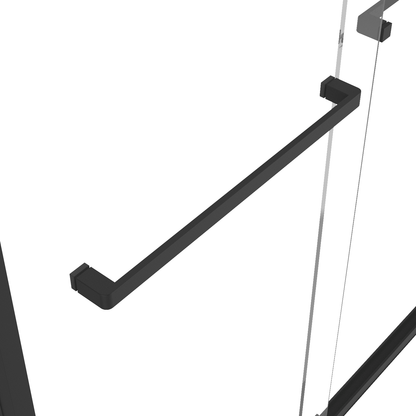 60-inch shower enclosure, double sliding doors, 1/4-inch (6mm) tempered safety glass.