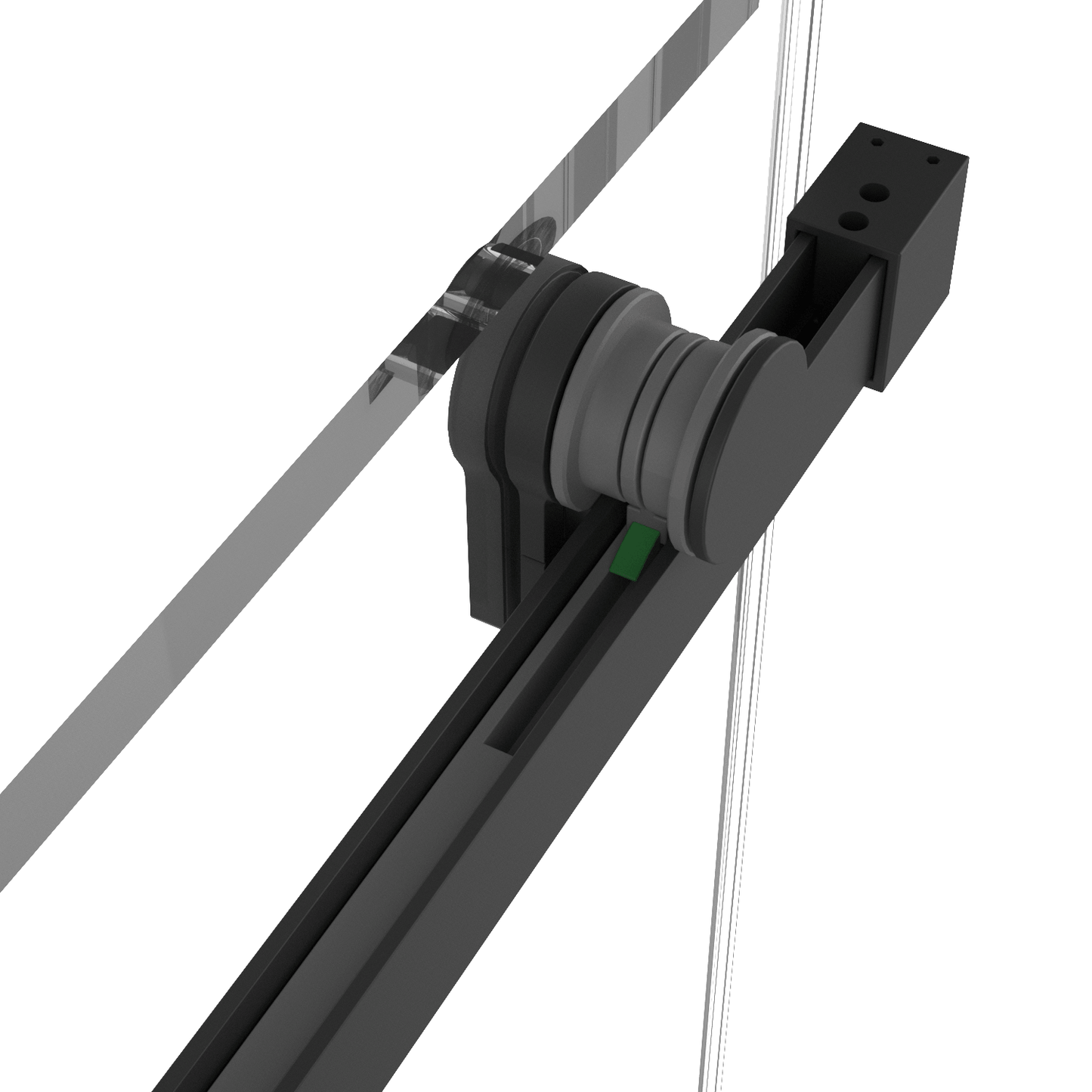 60-inch shower enclosure, single sliding door, transparent 3/8-inch (10mm) tempered safety glass.