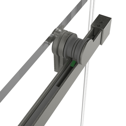 60-inch shower enclosure, single sliding door, transparent 3/8-inch (10mm) tempered safety glass.