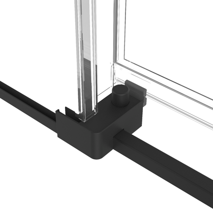 60-inch shower enclosure, single sliding door, transparent 3/8-inch (10mm) tempered safety glass.