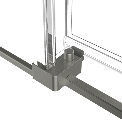 60-inch shower enclosure, single sliding door, transparent 3/8-inch (10mm) tempered safety glass.