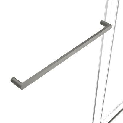 60-inch shower enclosure, single sliding door, transparent 3/8-inch (10mm) tempered safety glass.