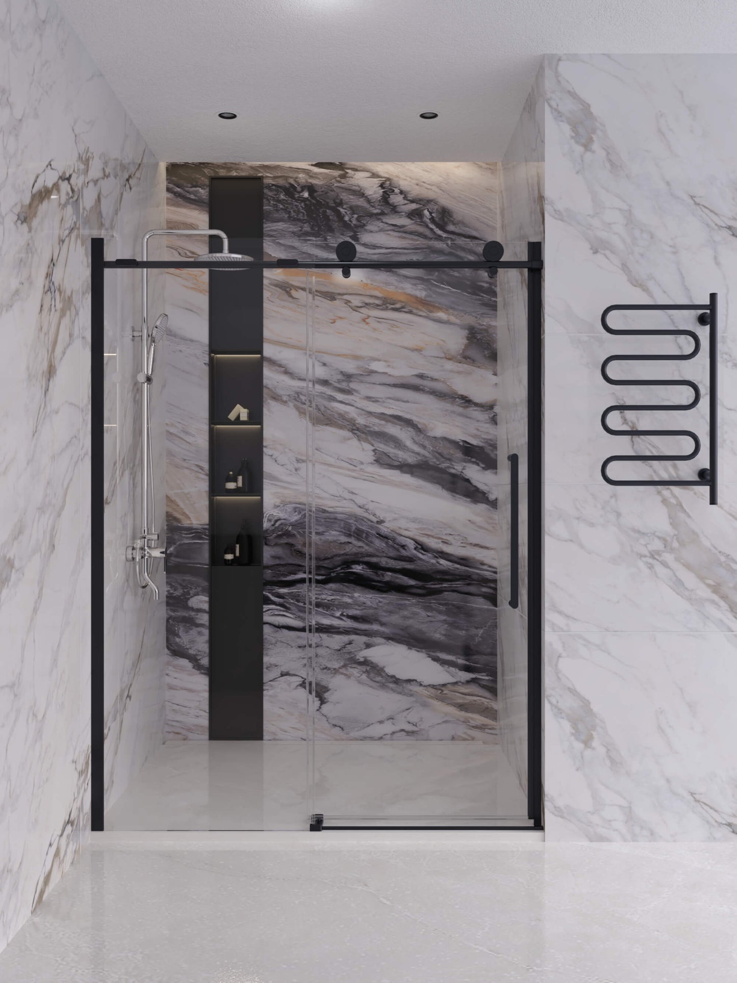 60-inch Shower Enclosure, Single Sliding Door, Clear 3/8-inch (10mm) Tempered Safety Glass