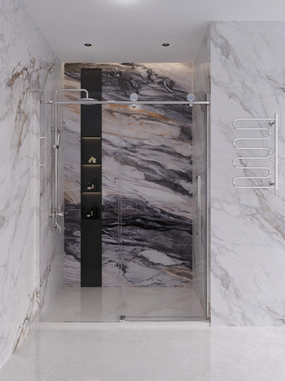 60-inch Shower Enclosure, Single Sliding Door, Clear 3/8-inch (10mm) Tempered Safety Glass