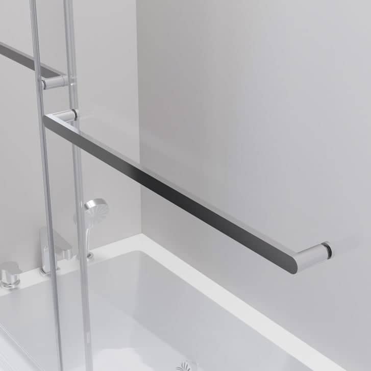 60 in. Frameless Reversible Bypass Bathtub Door