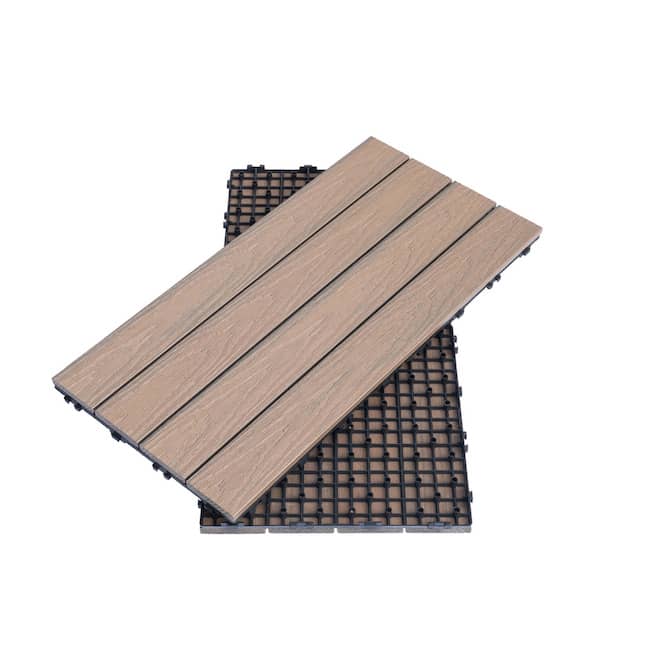 Deck Tiles in Composite 24 x 12-in Hazelnut - Pack of 5