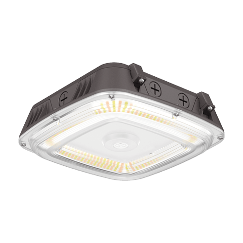 Square Canopy Luminaire with CCT and Wattage Selector